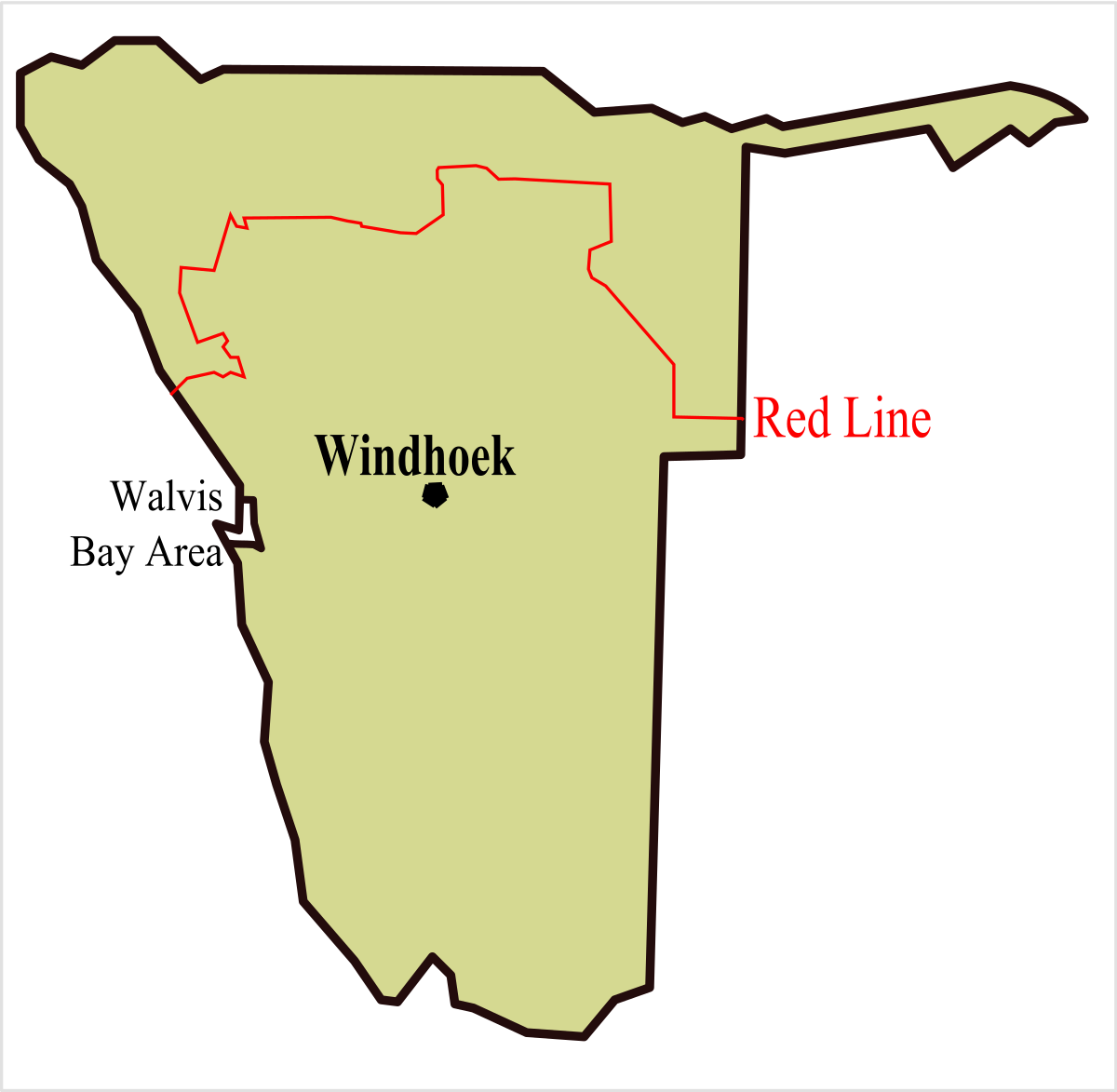 Namibia Red Line Map