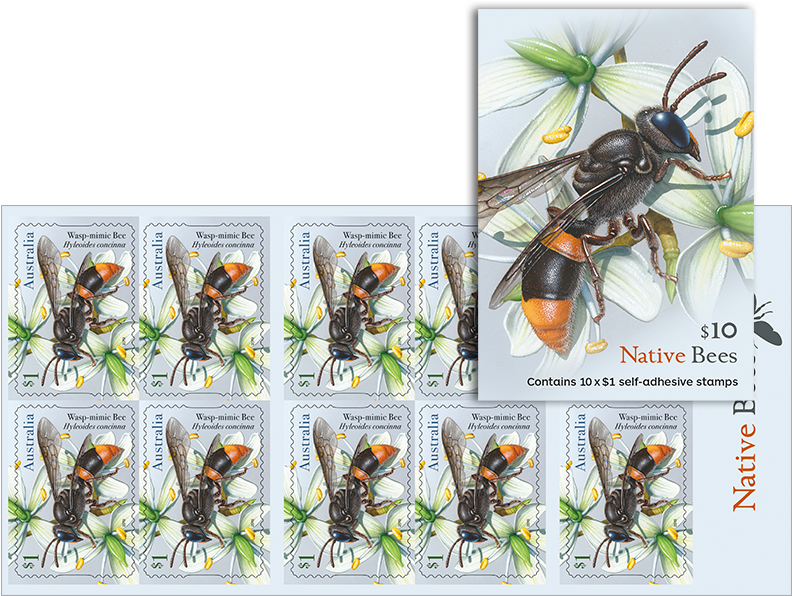 Native Bee Wasp Mimic Stamp Sheet