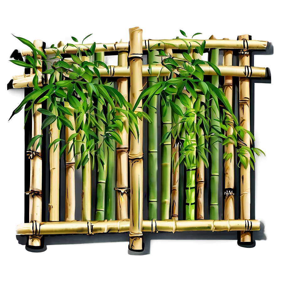 Natural Bamboo Fence Png 05232024