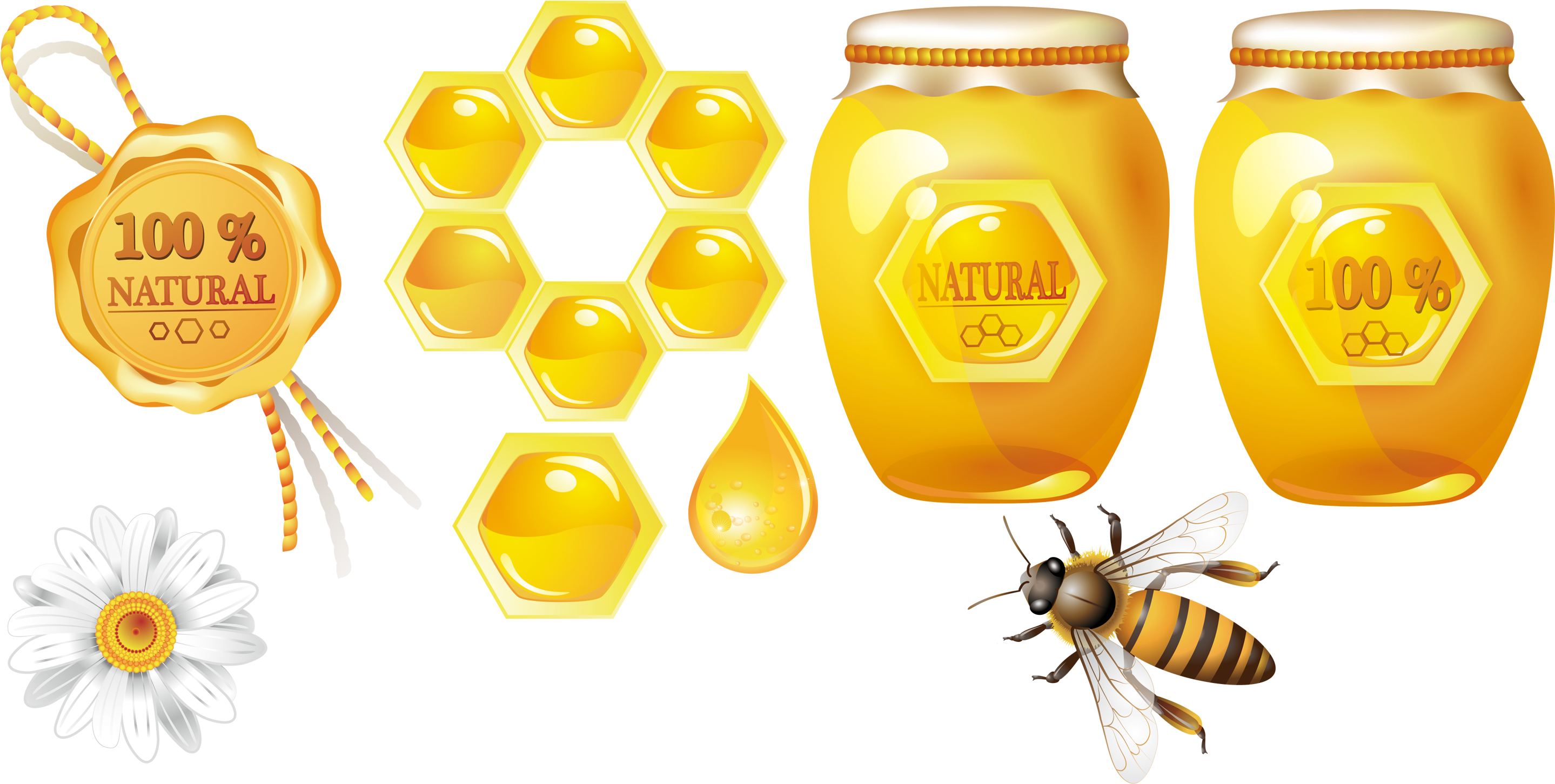 Natural Honey Themed Graphic Elements