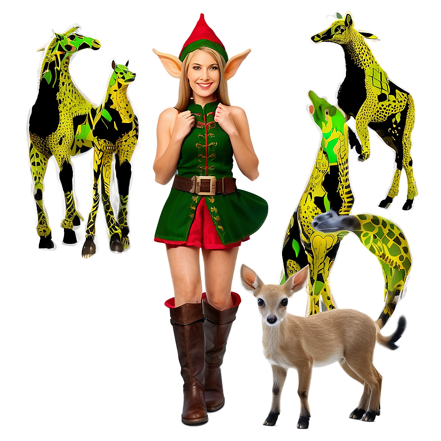 Nature Elf With Animals Png 85