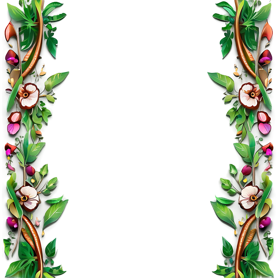 Nature Inspired Line Border Png 27