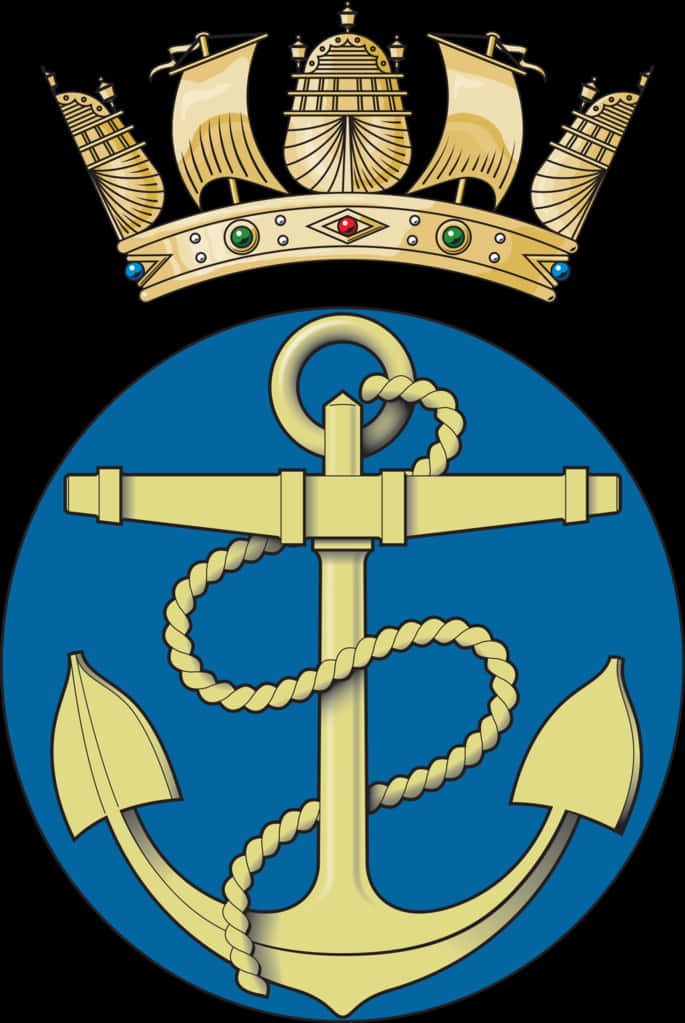 Nautical Emblemwith Anchorand Ships