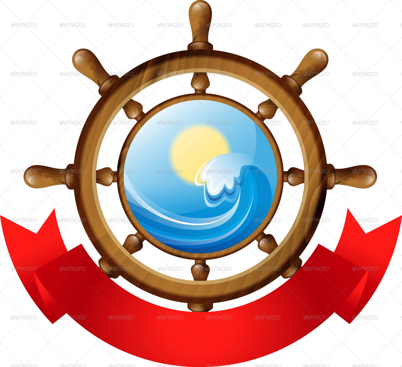 Nautical Steering Wheel Icon