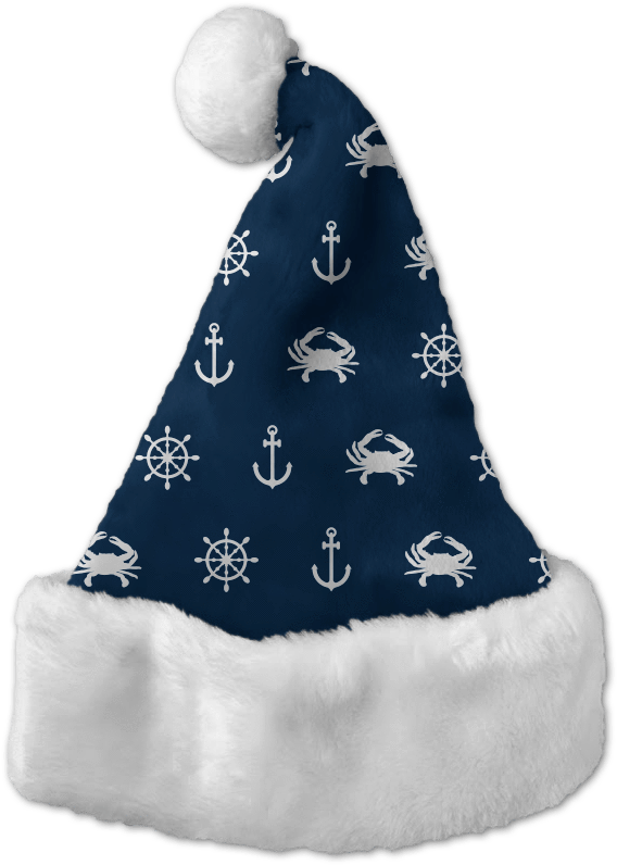 Nautical Theme Santa Hat Transparent Background