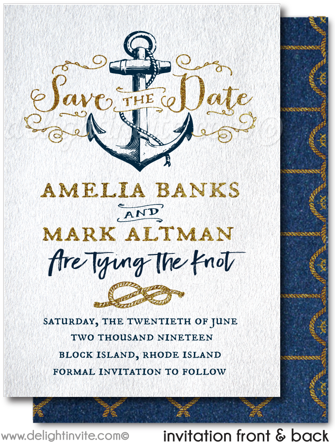 Nautical Wedding Savethe Date Card