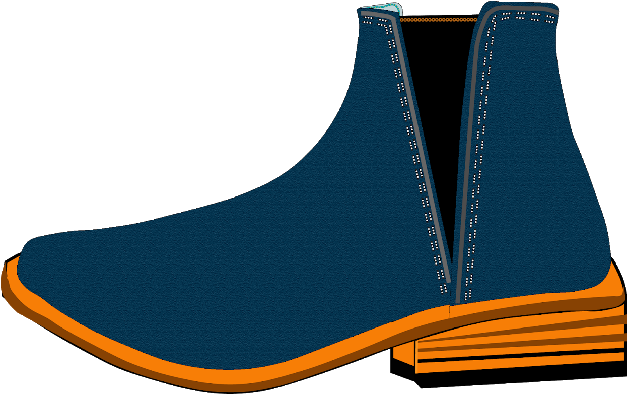 Navy Blue Chelsea Boots Illustration