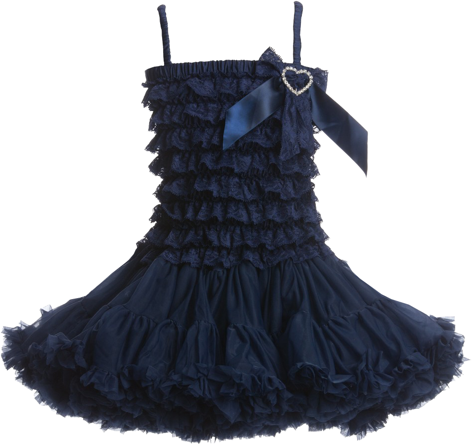 Navy Blue Ruffled Dress