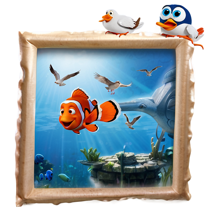 Nemo And Seagulls Png Kmk