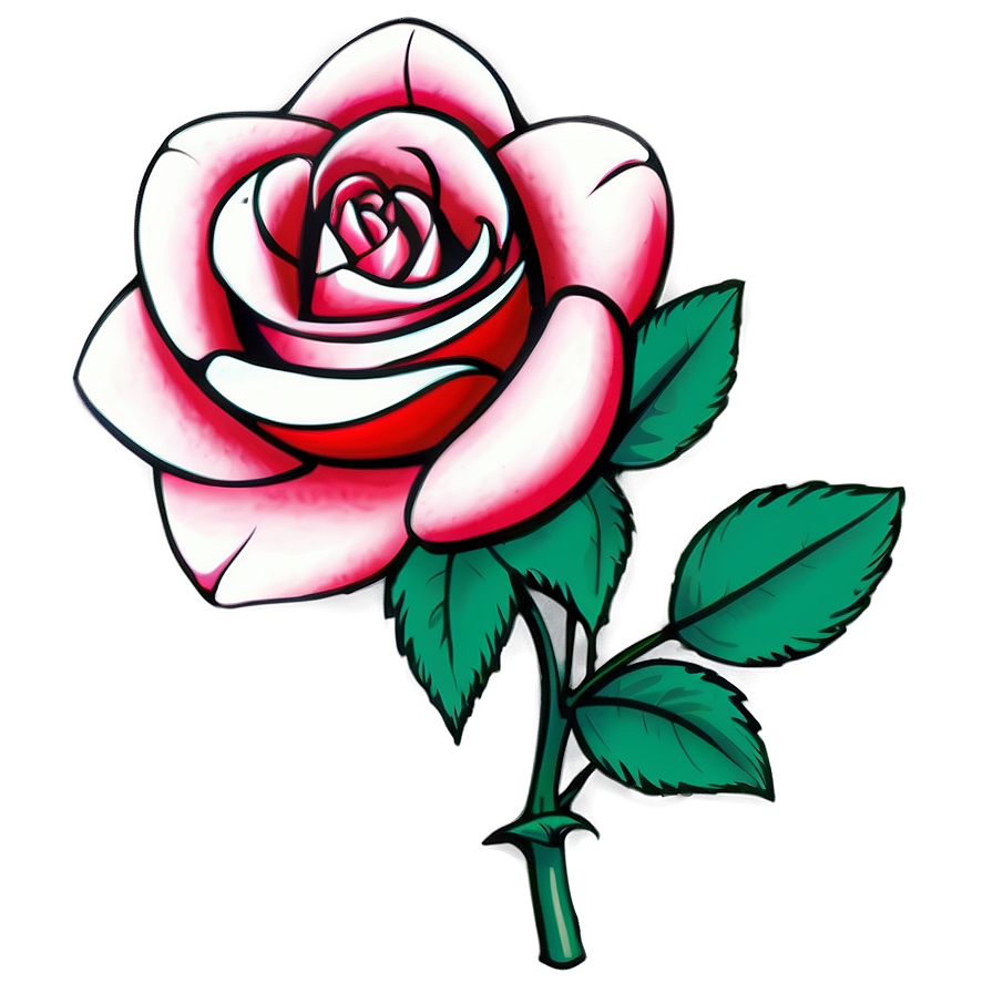 Neo Traditional Rose Tattoo Sketch Png 05252024