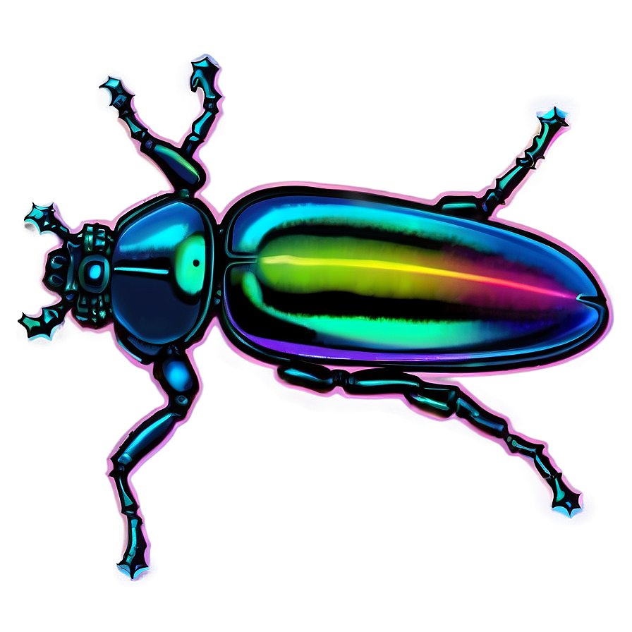 Neon Beetle Art Png 14