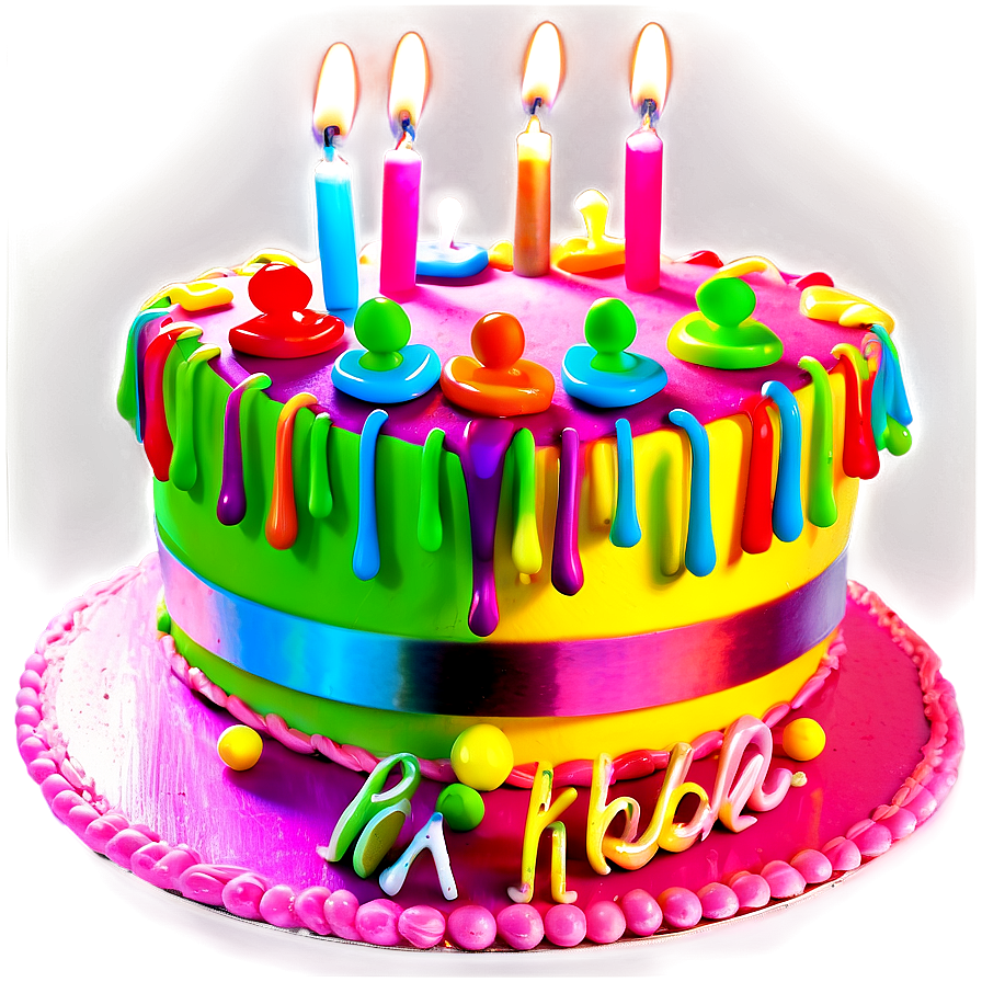 Neon Birthday Cake Png 81