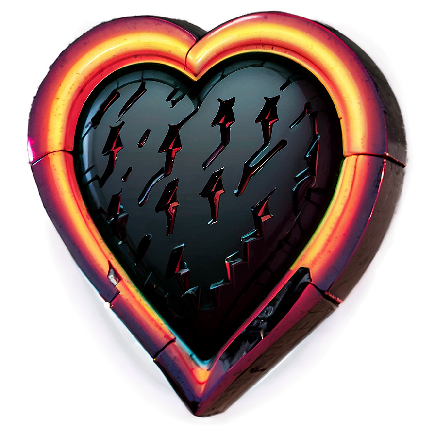 Neon Black Broken Heart Png 43