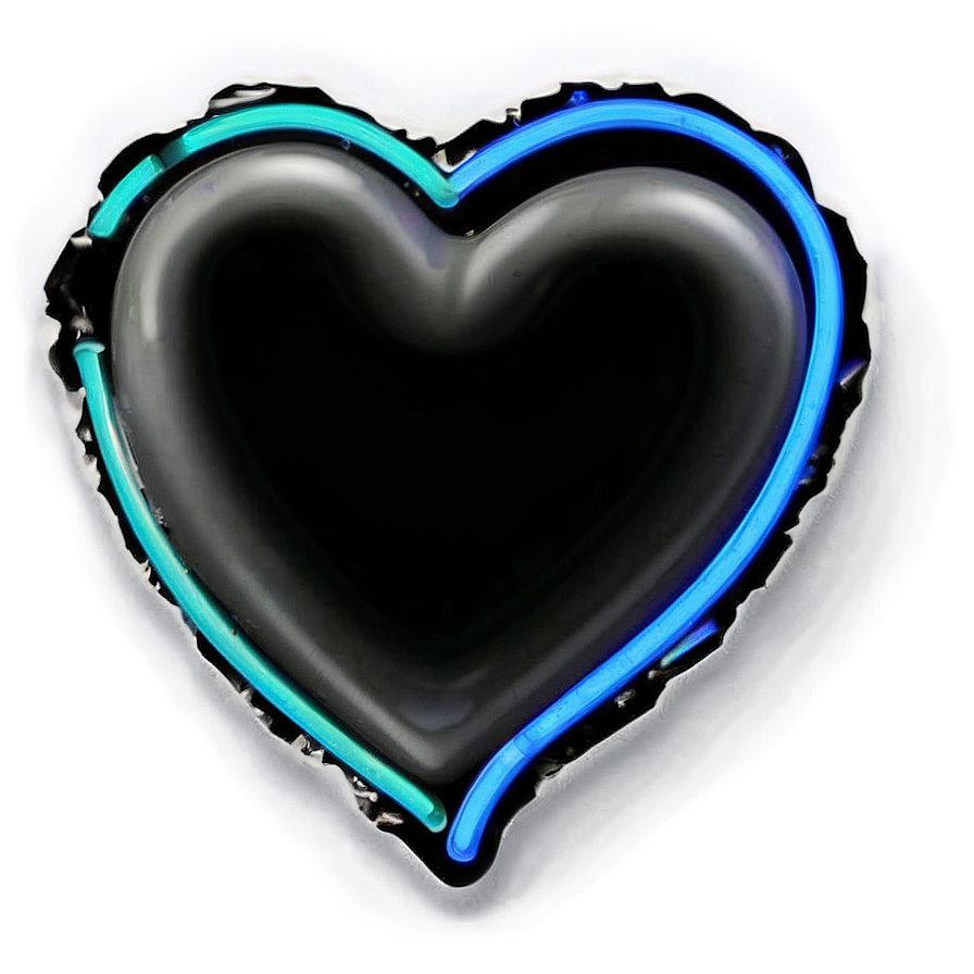 Neon Black Broken Heart Png 6