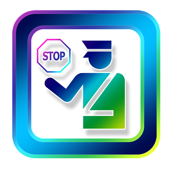 Neon Border Customs Officer Icon