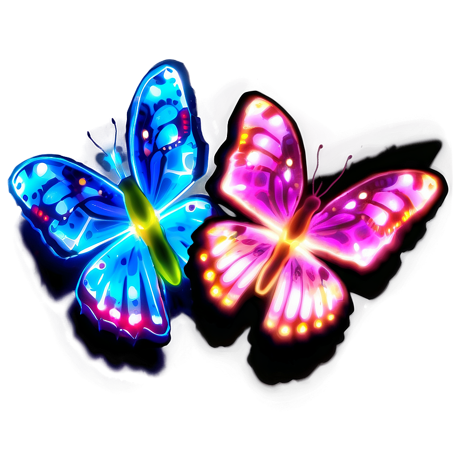 Neon Butterfly Glow Png 04292024