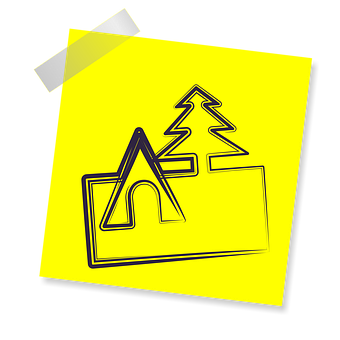 Neon Camping Icon Sticky Note