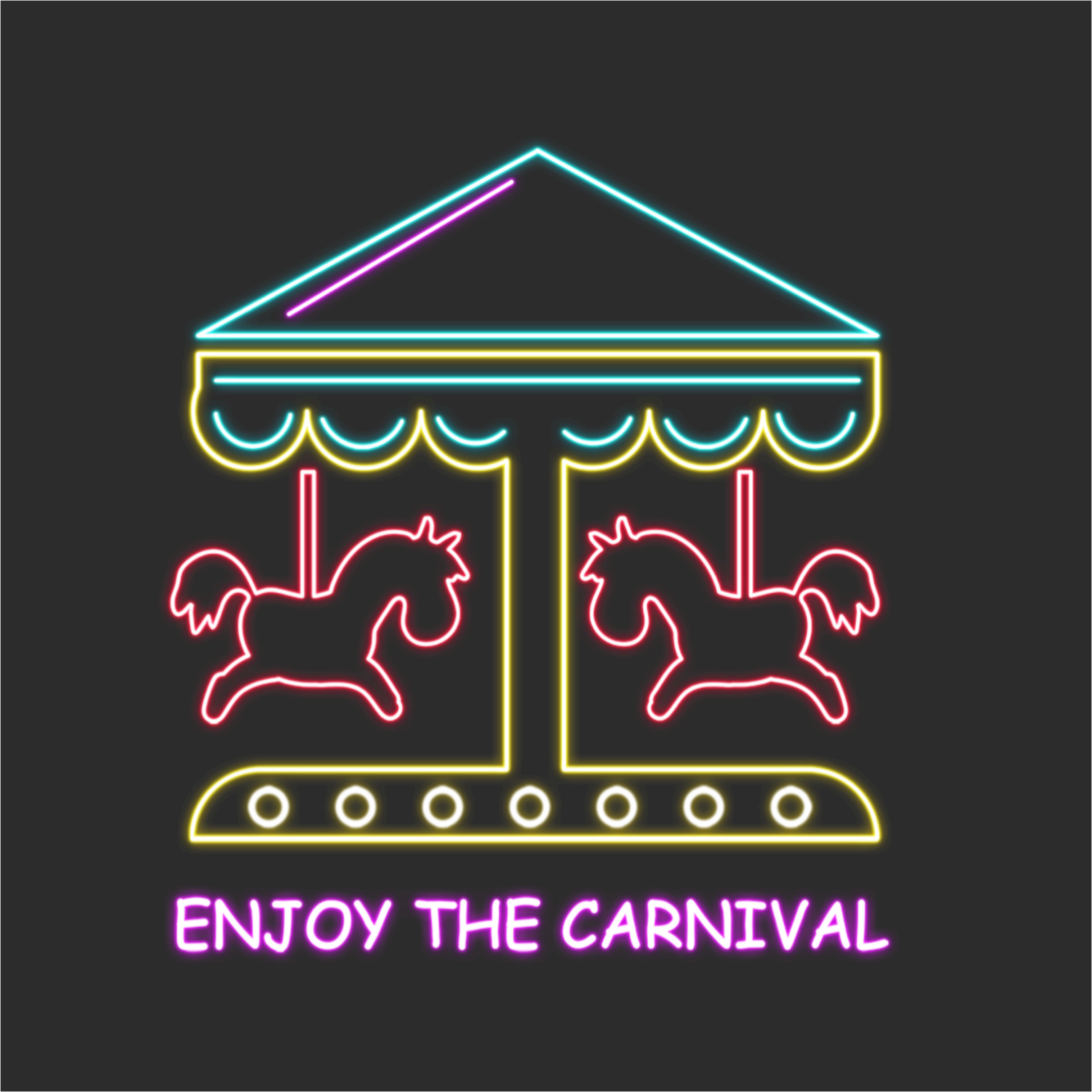 Neon Carnival Ride Sign