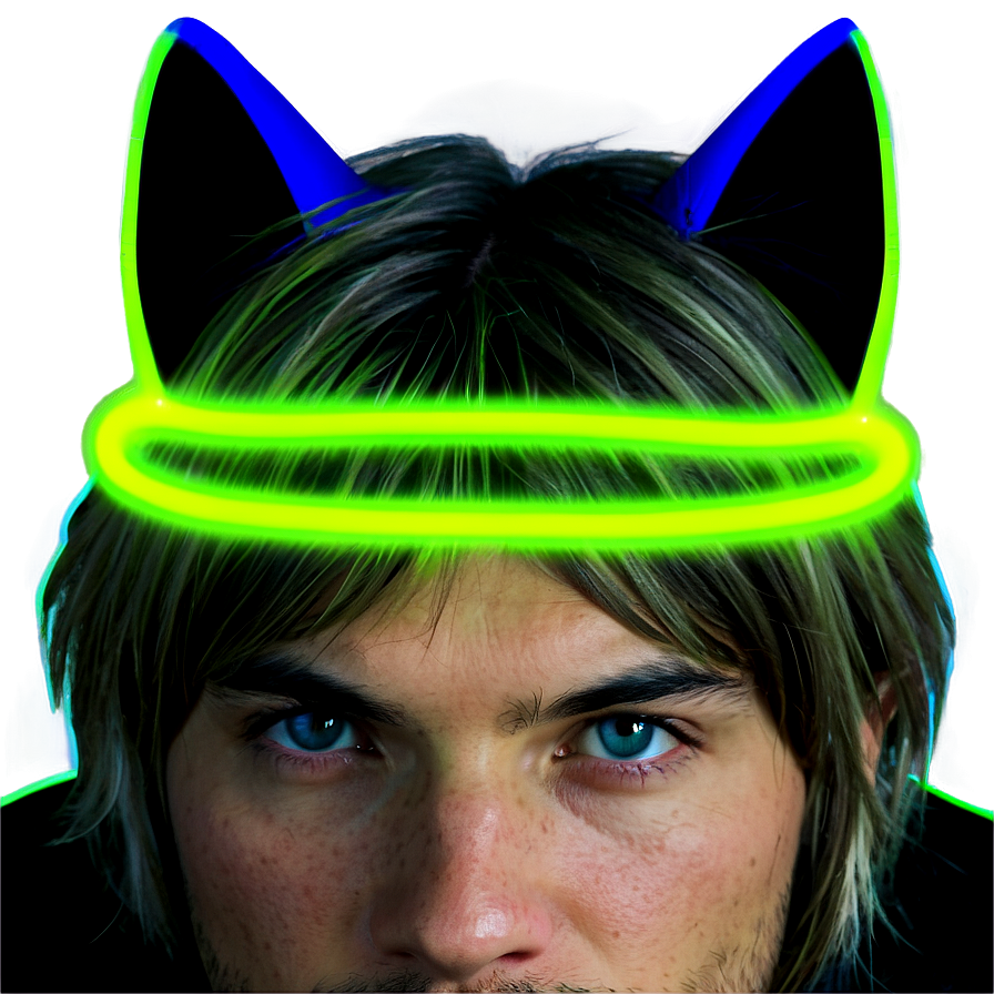 Neon Cat Ear Png Lop95