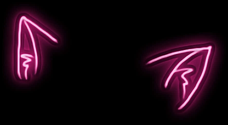 Neon Cat Ears Wall Art