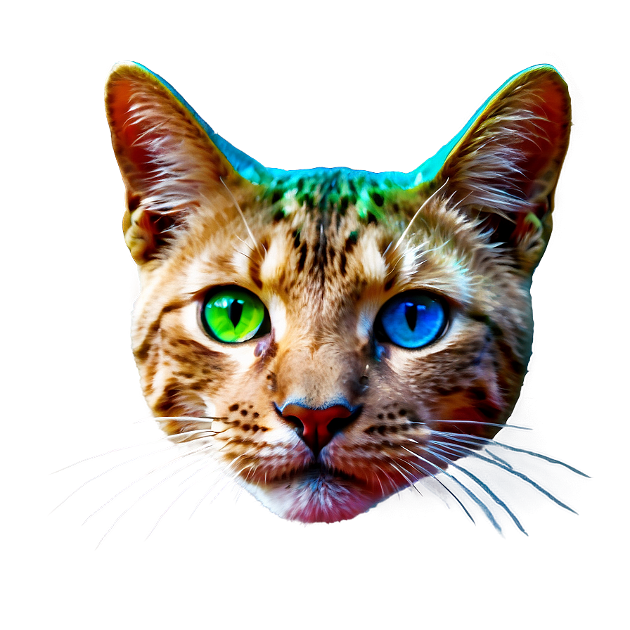 Neon Cat Face Png 76