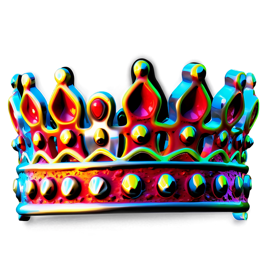 Neon Crown Motif Png 34