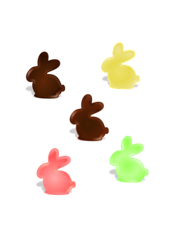Neon Easter Bunny Silhouettes