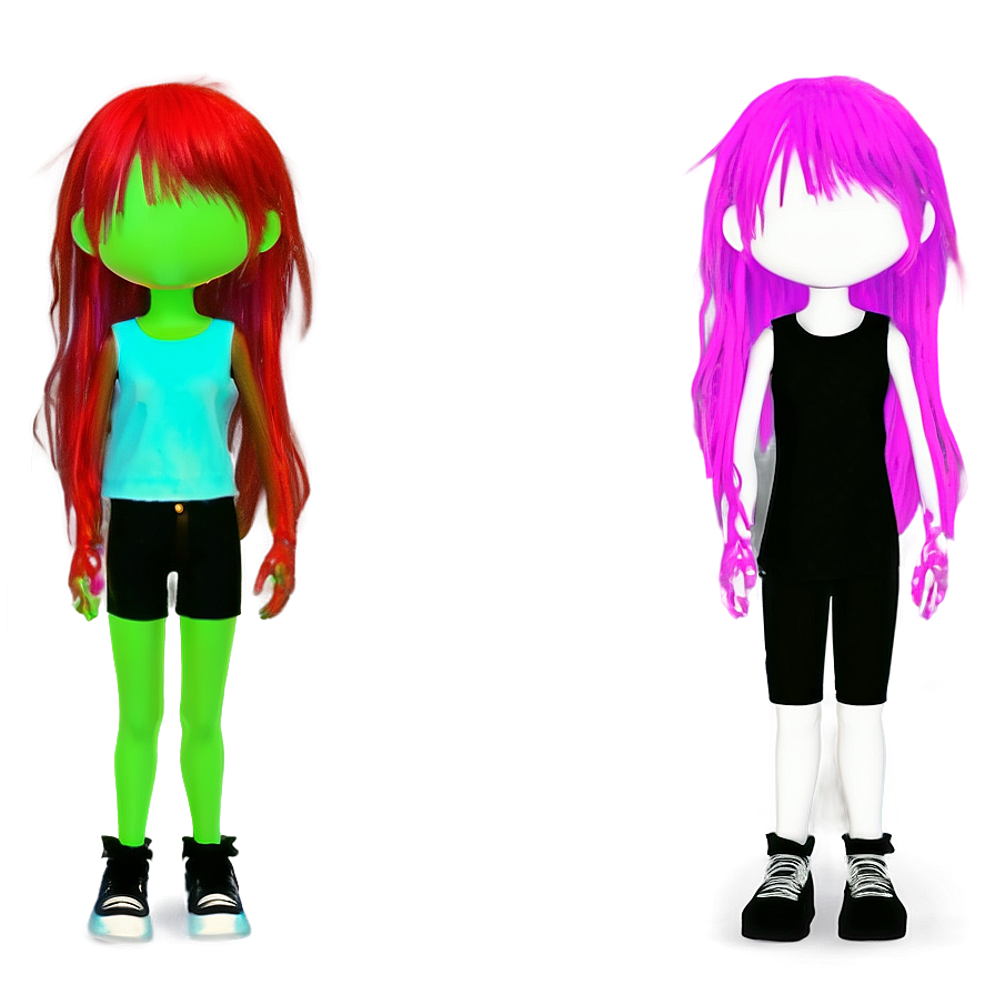 Neon Emo Hair Look Png 05252024