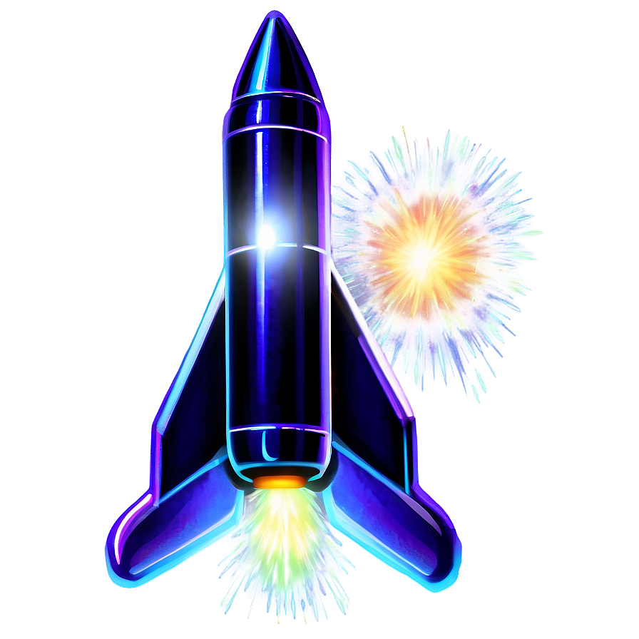 Neon Firework Rocket Png 06212024