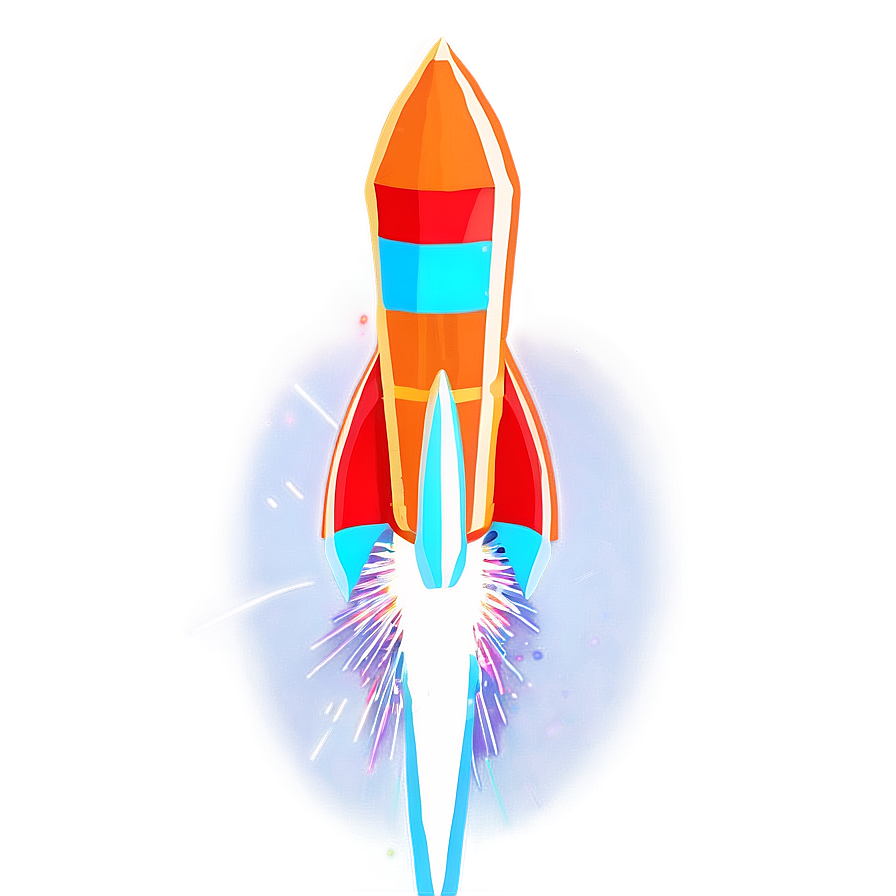 Neon Firework Rocket Png Sph94