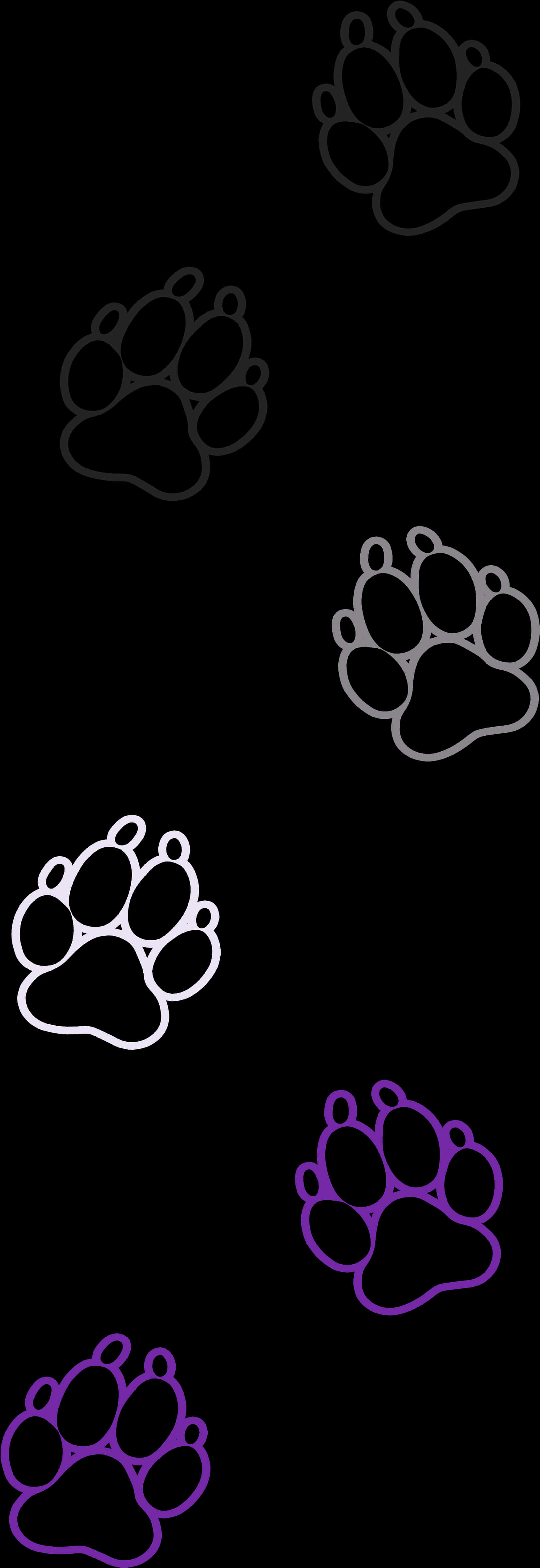 Neon Glow Dog Paws Vertical