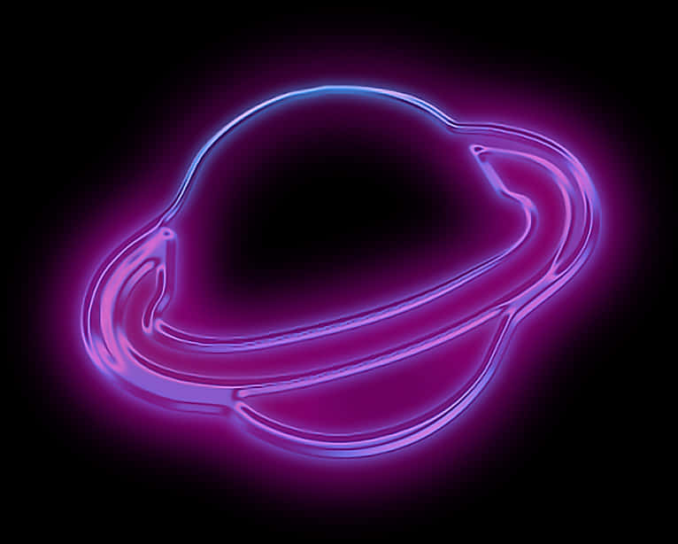 Neon Glow Saturn Illustration