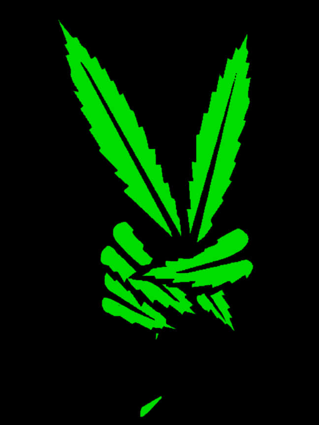 Neon Green Cannabis Leaf Graphic