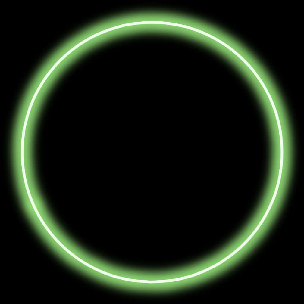 Neon Green Circleon Black Background