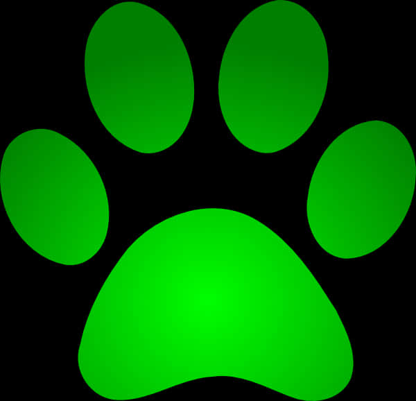Neon Green Dog Paw Print