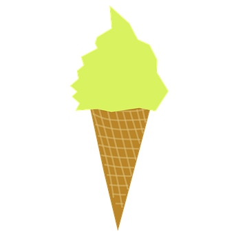 Neon Green Ice Cream Cone