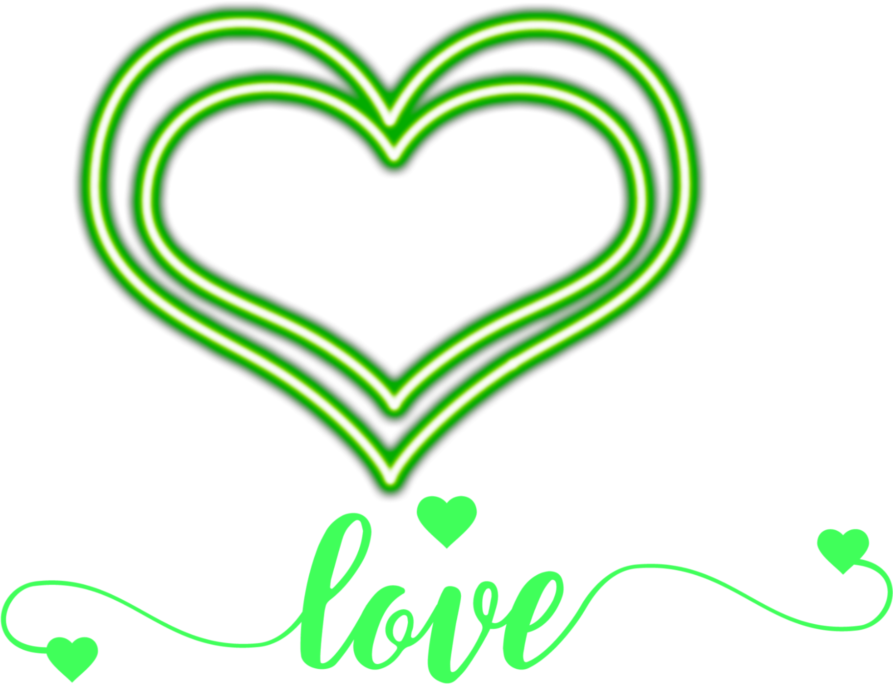 Neon Green Love Heart Sticker