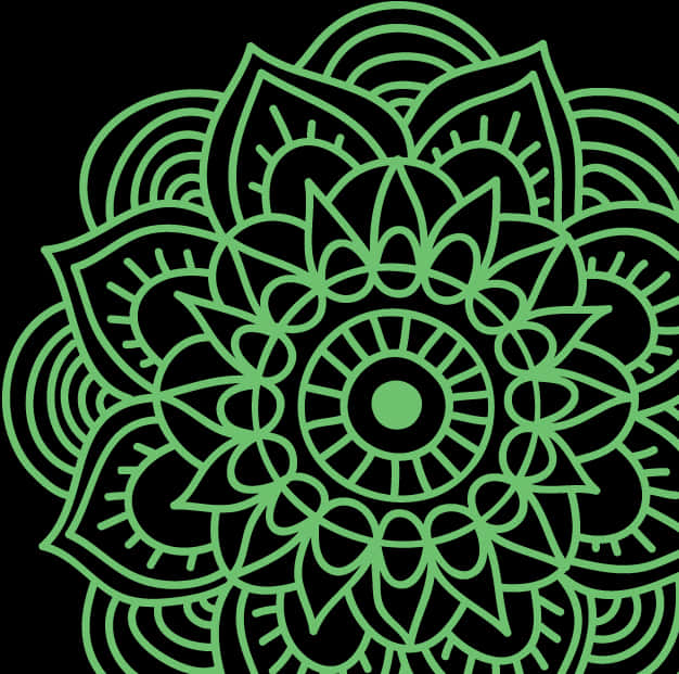 Neon Green Mandala Design