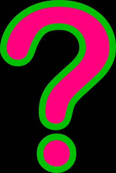 Neon Green Outline Question Mark