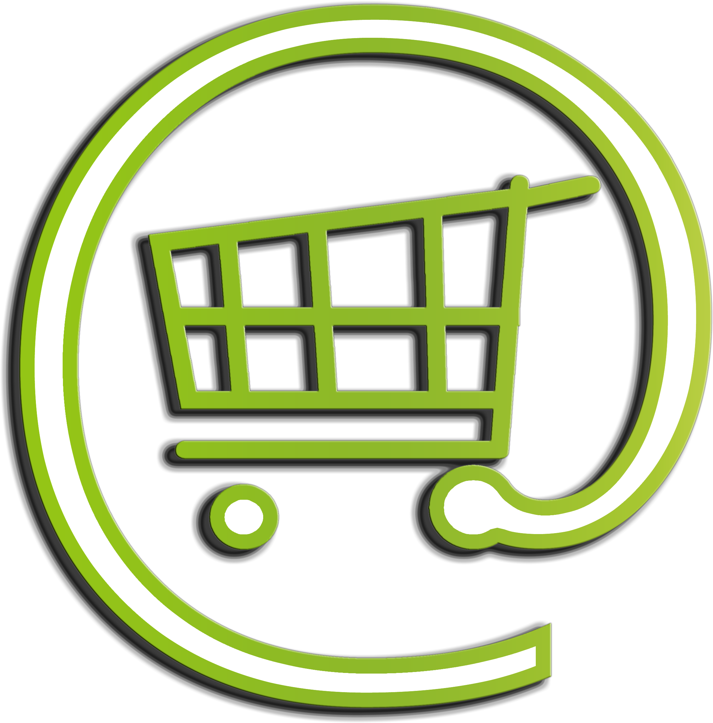 Neon Green Shopping Cart Icon