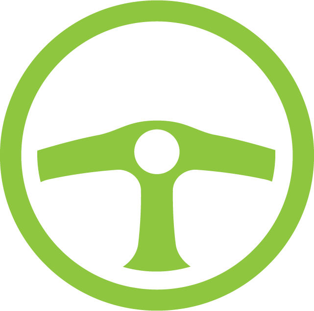 Neon Green Steering Wheel Icon