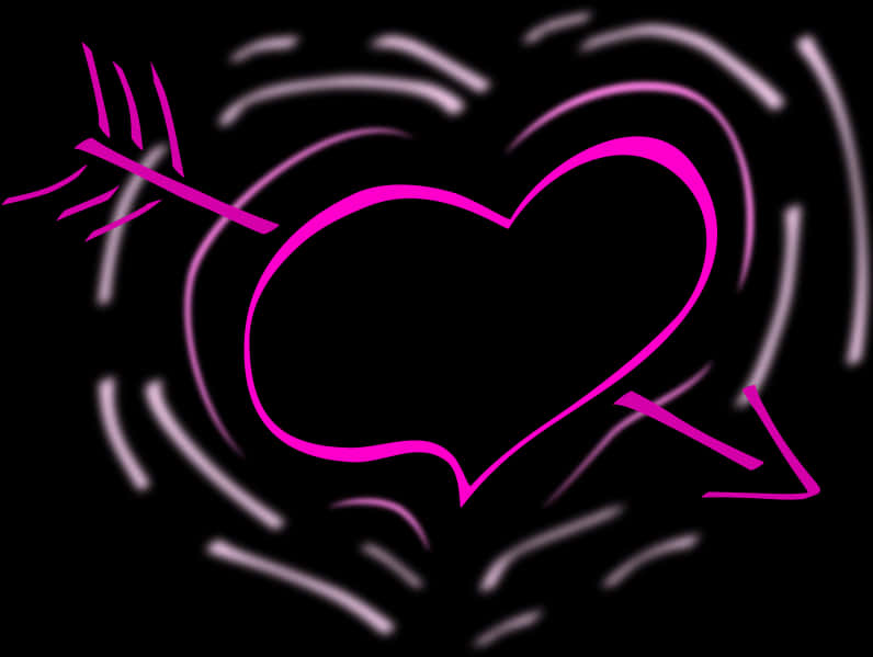 Neon Heart Arrow Clipart