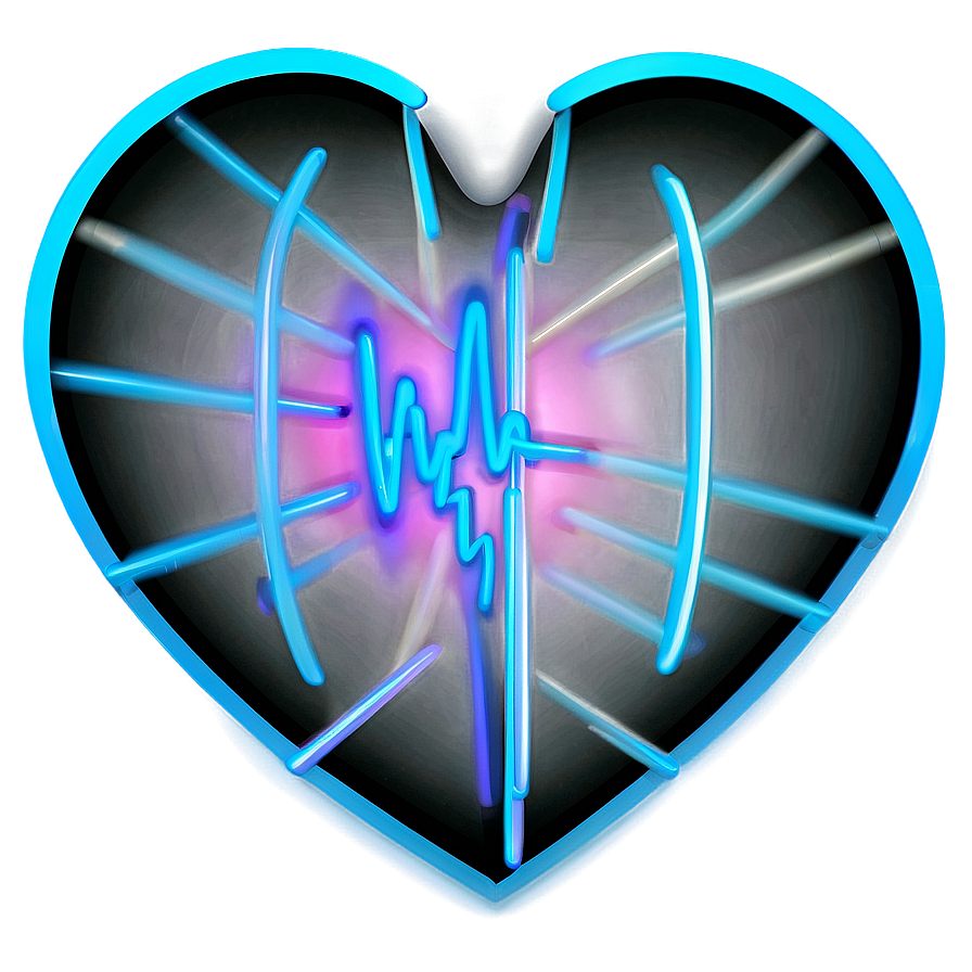 Neon Heart Background Png Dcr94