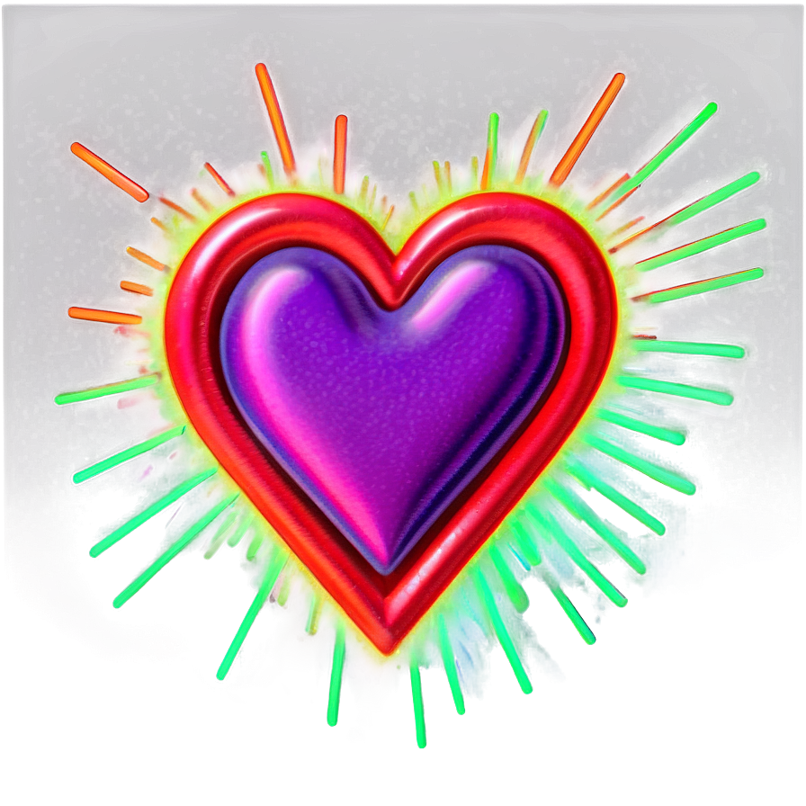 Neon Heart Drawing Png Ddh