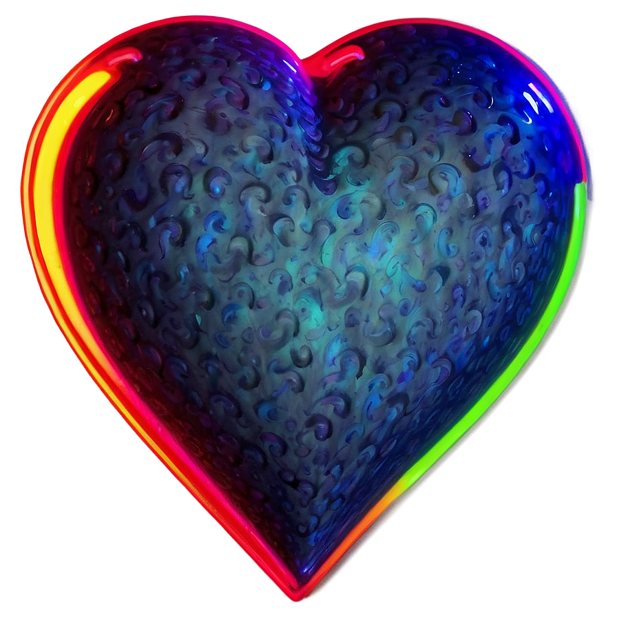 Neon Heart Element Png 06122024