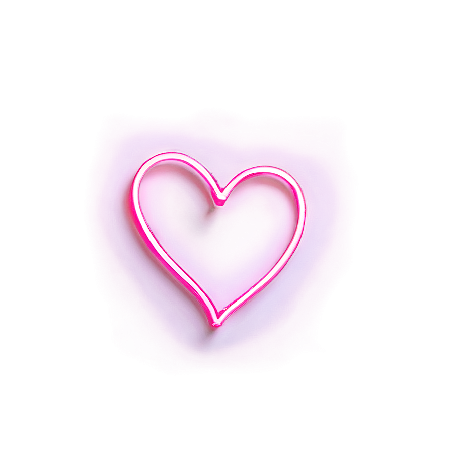 Neon Heart Frame Png 06122024