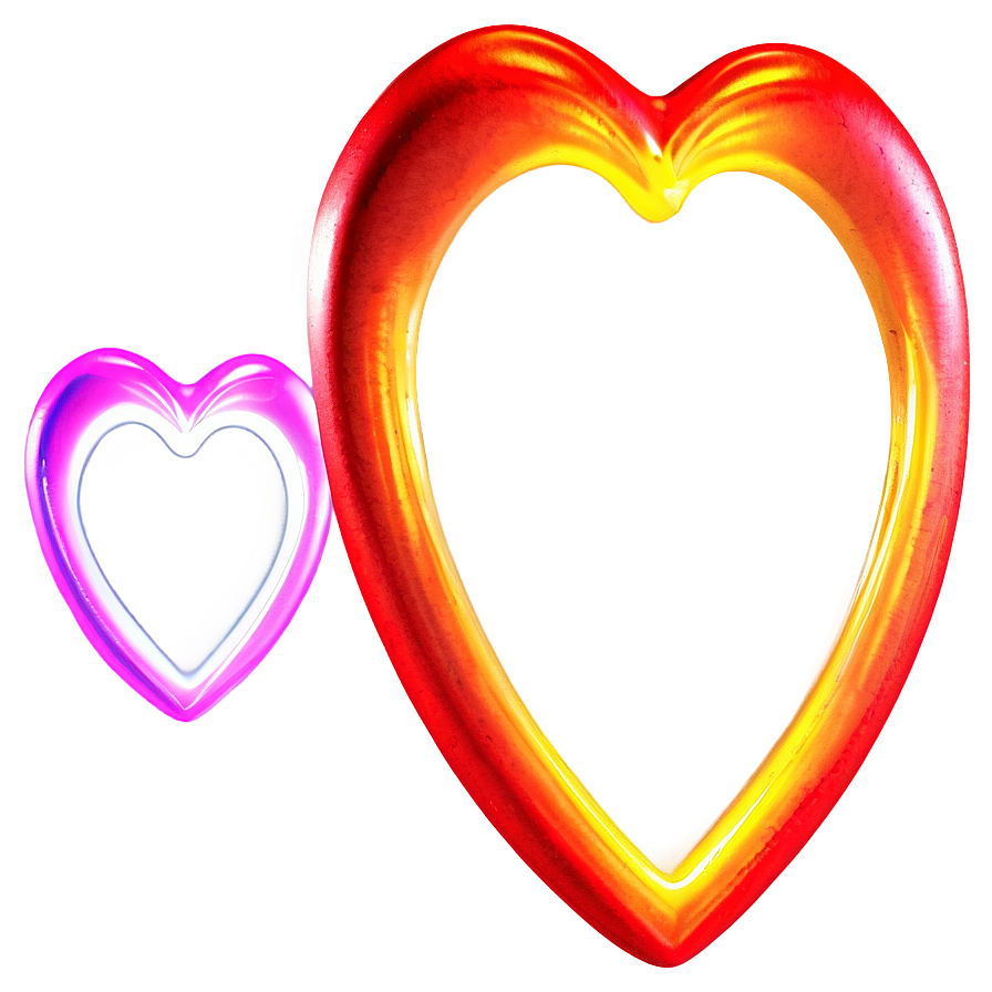 Neon Heart Frame Png 35