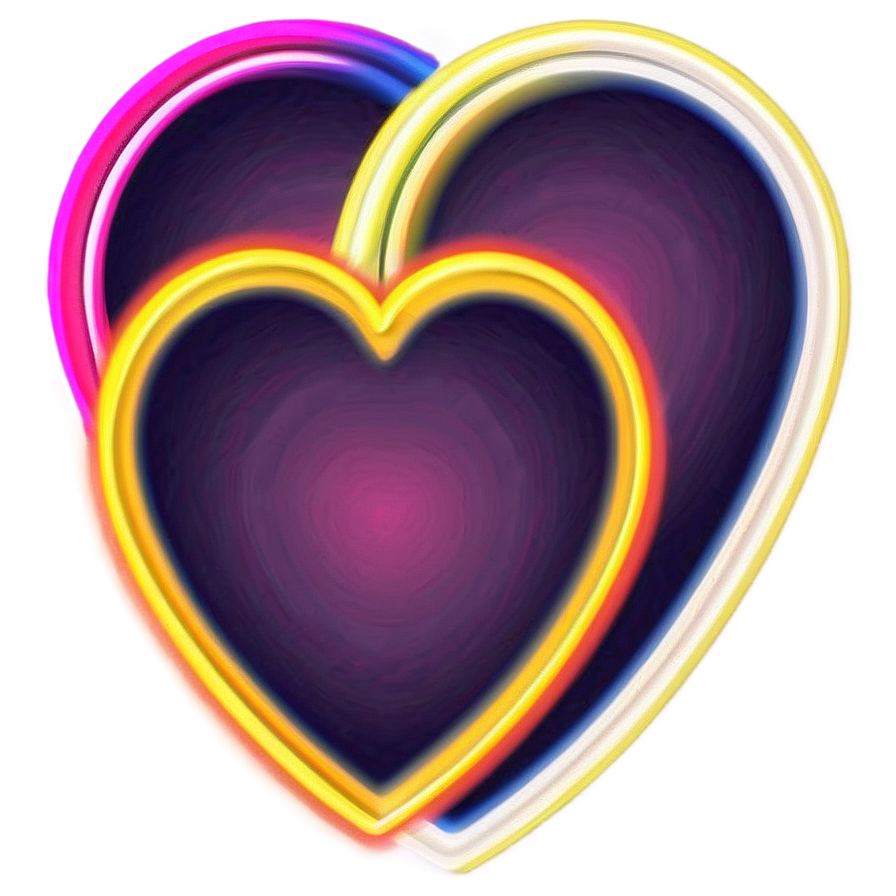 Neon Heart Illustration Png 06122024