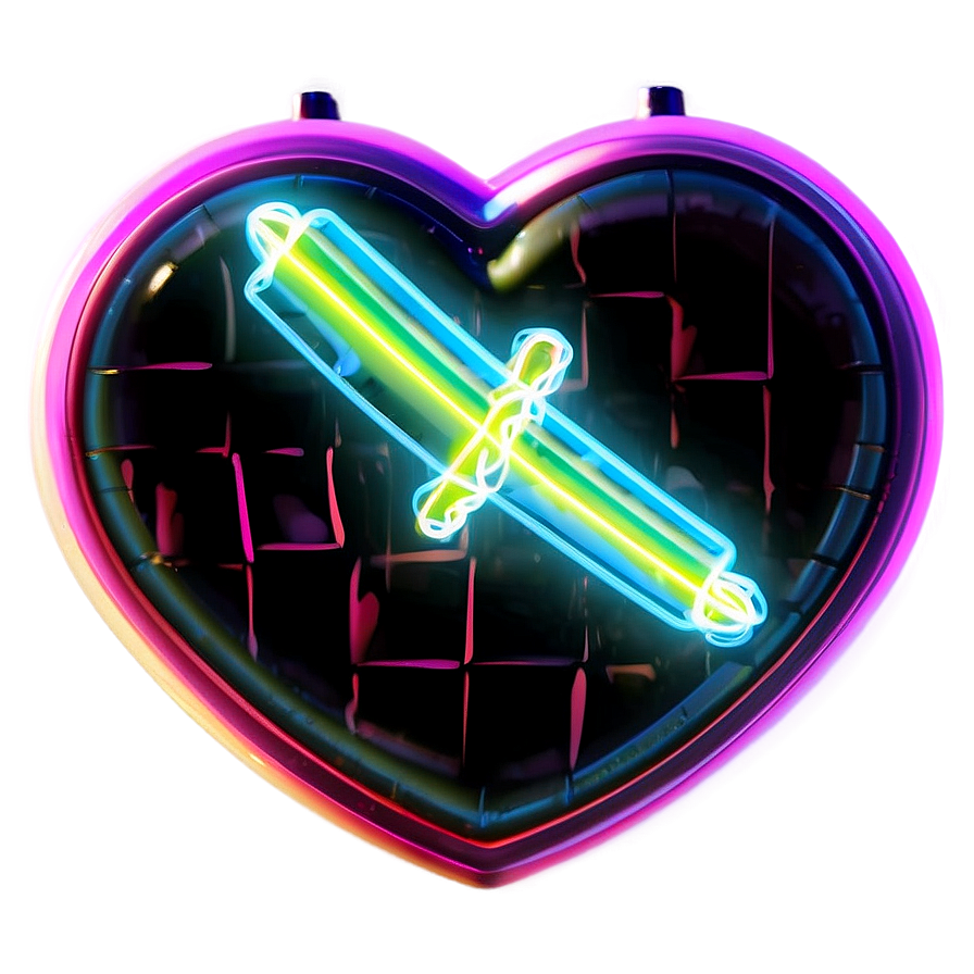 Neon Heart Illustration Png 06122024