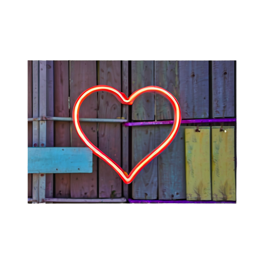 Neon Heart Light Sign Png Pon97